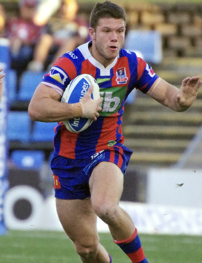 Jack Cogger in action for the Newcastle Knights